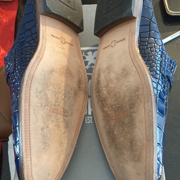 Blue Stacy Adams Gators Slip Ons - Picture 2 of 6